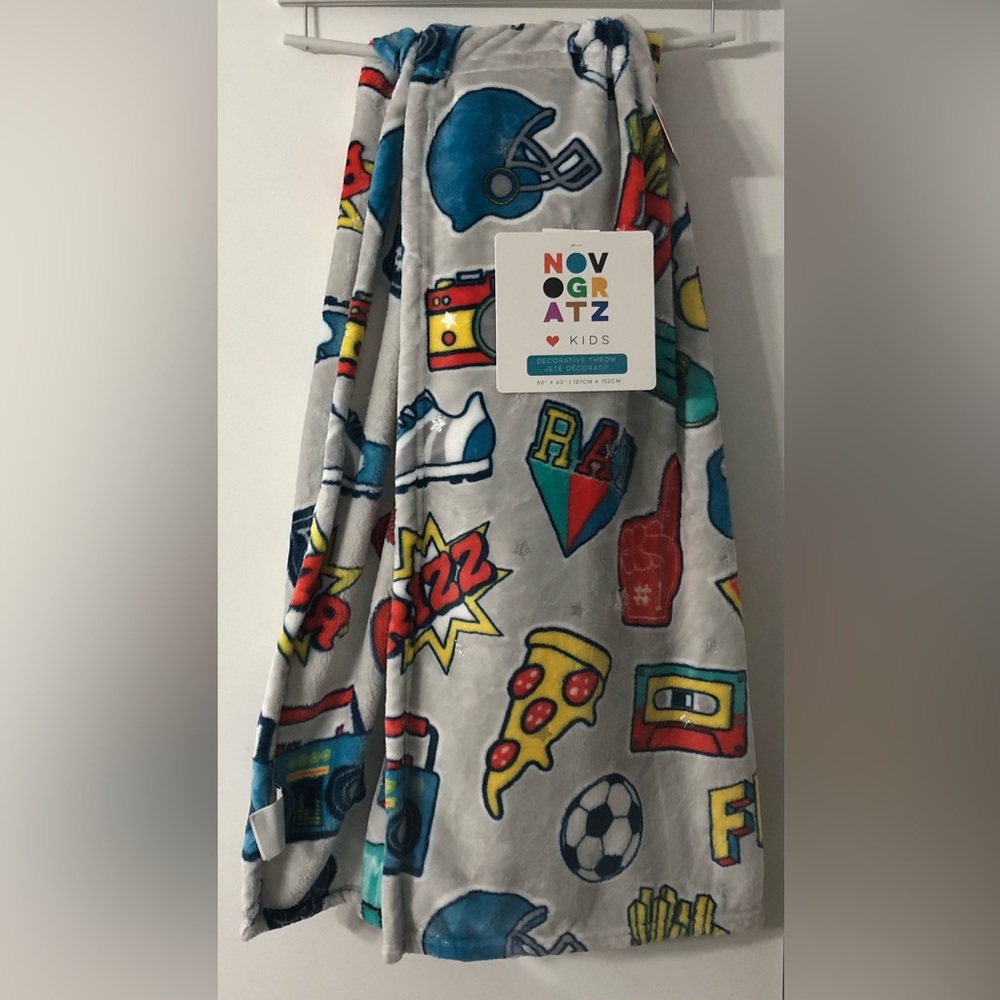 Colorful Novogratz Kids Decorative blanketThrow.50”X60”